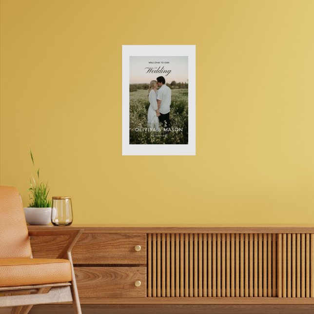 Wedding Welcome Sign Poster with Photo White (Vardagsrum 2)