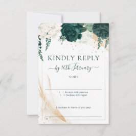 Wedding White Signature Emerald Green Rose OSA Kort