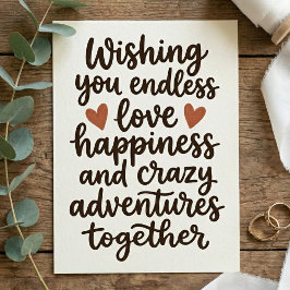 Wedding Wishing You Endless Love Happiness eco Kort