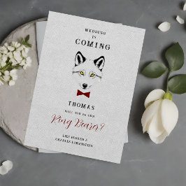 Wedding Wolf Ring Bearer Grey Shades Red Bow Tie