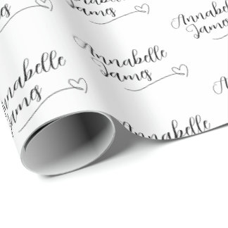 Wedding Wrapping Paper Couples Names Giftwrapping Presentpapper