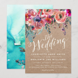 WEDDNINGSANVISNING| Elegant Blommigt Rustic Vår Inbjudningar