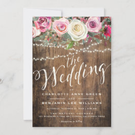 WEDDNINGSANVISNING| Rustik Blommigt Ljus Inbjudningar