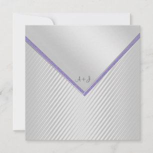 WEDING-INBJUDAN OM silver RIPPLE LILA TRIM Inbjudningar