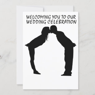 WEDING INVITATION KISSING COUPLE ART SILHOUETTE INBJUDNINGAR