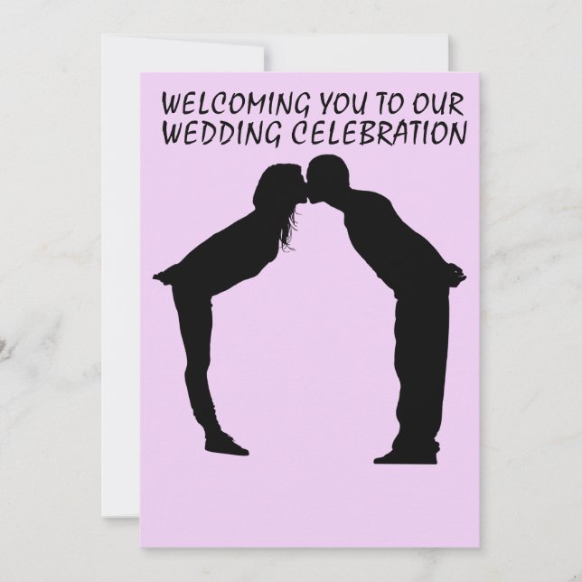 WEDING INVITATION KISSING COUPLE SILHOUETTE INBJUDNINGAR (Framsida)