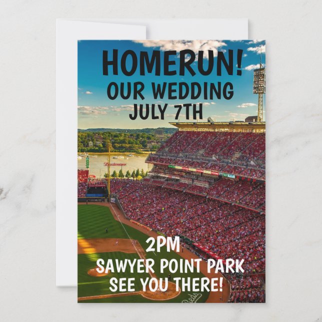 WEDING INVITATIONS CINCINNATI BASEBALL INBJUDNINGAR (Framsida)