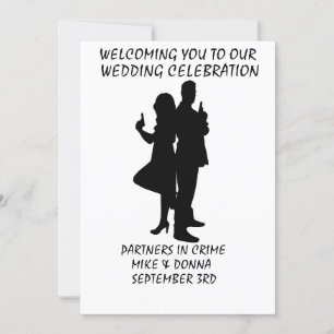 WEDING INVITATIONS GUNNER PARTNERS IN CRIME INBJUDNINGAR