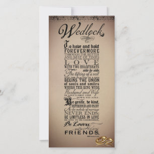 Wedlock Giftermål Bröllop Original Dikt