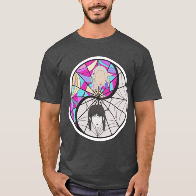Wednesday Addams premiumkvalitet retro T Shirt (Framsida)