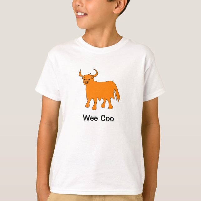 "Wee Coo" Highland Cow t shirt design (Framsida)