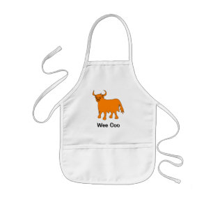 "Wee Coo" Scottish Highland Cow children apron Barnförkläde