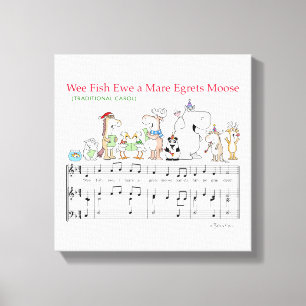 WEE FISH EWE A MARE EGRETS MOOSE Sandra Boynton Canvastryck