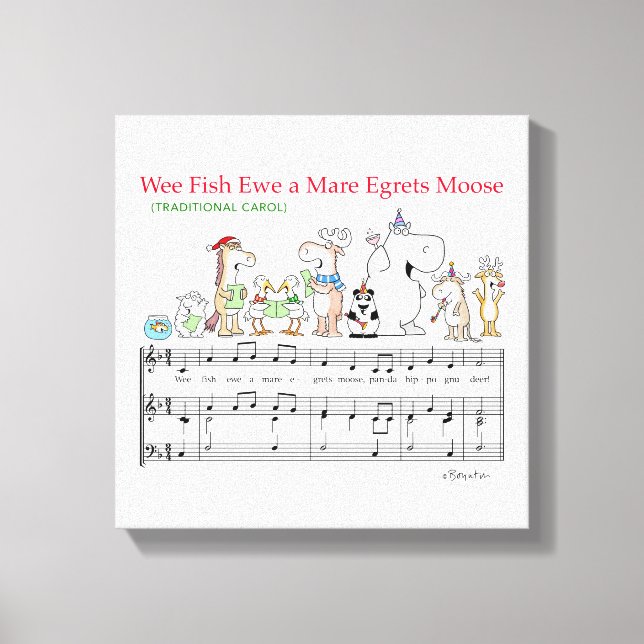 WEE FISH EWE A MARE EGRETS MOOSE Sandra Boynton Canvastryck (Framsida)