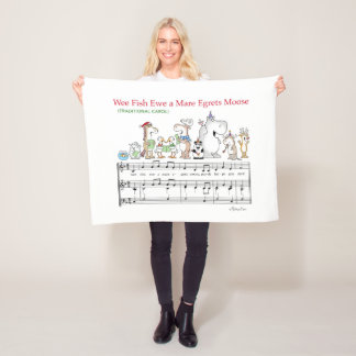 WEE FISH EWE A MARE EGRETS MOOSE Sandra Boynton Fleecefilt