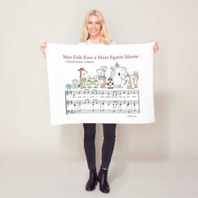 WEE FISH EWE A MARE EGRETS MOOSE Sandra Boynton Fleecefilt (På plats)