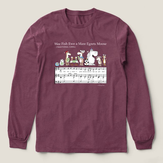 WEE FISH EWE A MARE EGRETS MOOSE Sandra Boynton T- T Shirt (Design framsida)