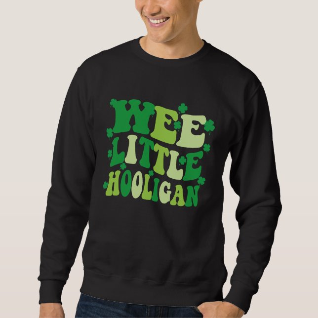WEE LITTLE HOOLIGAN Barn St Patrick's Day  Pojkar  Lång Ärmad Tröja (Framsida)