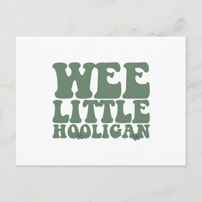 Wee Little Hooligan Kids St. Patrick's Day Vykort (Framsida)