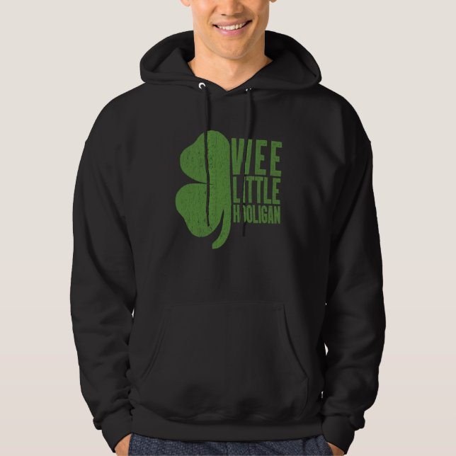 Wee Little Hooligan  Shamrock Kids Teen Patrick s  Hoodie (Framsida)