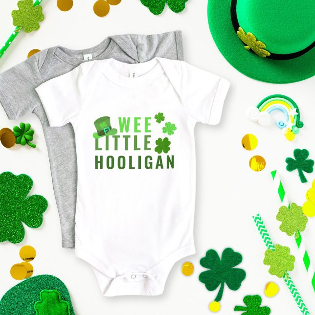 Wee Little Hooligan St. Patrick Day Grönt Klöver T Shirt (Skapare uppladdad)