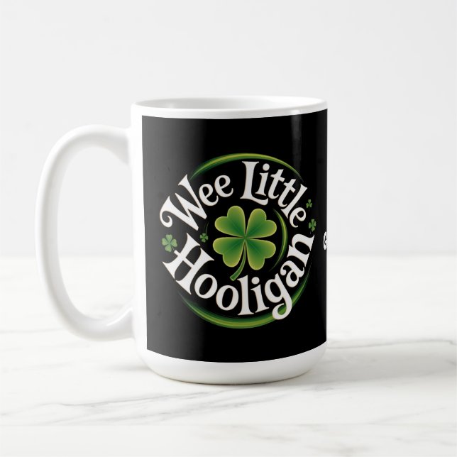 Wee Little Hooligan St. Patrick's Day Funny Irish Kaffemugg (Vänster)