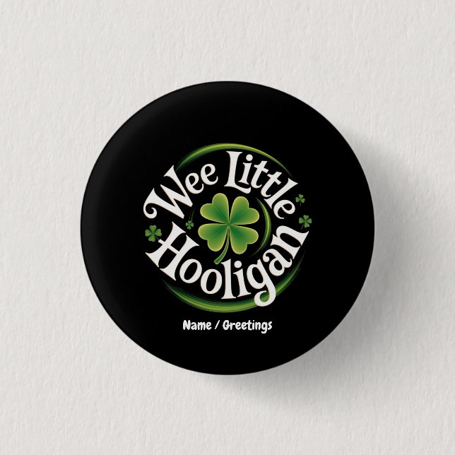 Wee Little Hooligan St. Patrick's Day Funny Irish Knapp (Framsida)