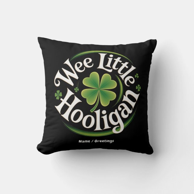 Wee Little Hooligan St. Patrick's Day Funny Irish Kudde (Framsida)