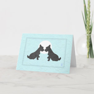 Wee Scottie Puppy Kärlek-årsdagen för Blue Kort