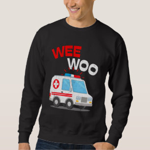 Wee Woo Ambulance AMR EMS EMT Sjukvårdare Emergenc Lång Ärmad Tröja
