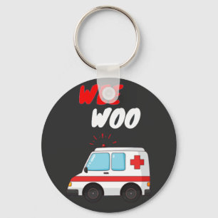 Wee Woo Ambulance AMR. Funny EMS EMT Sjukvårdare G Nyckelring