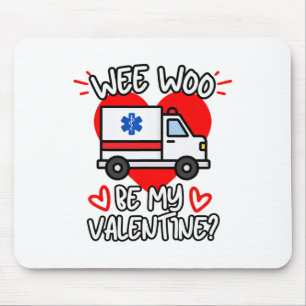 Wee Woo be my Valentine Emt Sjukvårdare Ems Ambula Musmatta