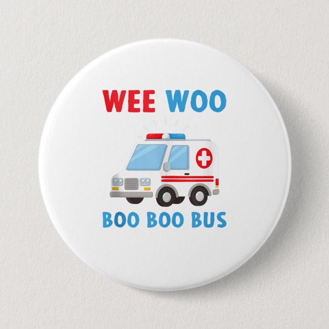 Wee Woo Boo Buss Ambulance EMS EMT Parame Knapp (Framsida)