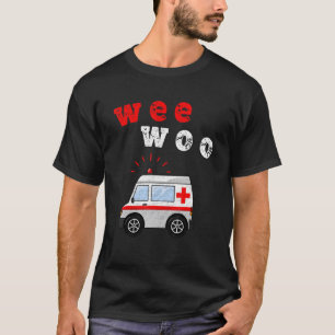 Wee Woo Buss Ambulance AMR. Retro EMT Sjukvårdare T Shirt