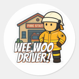 Wee Woo Driver - Rural Sticker Runt Klistermärke