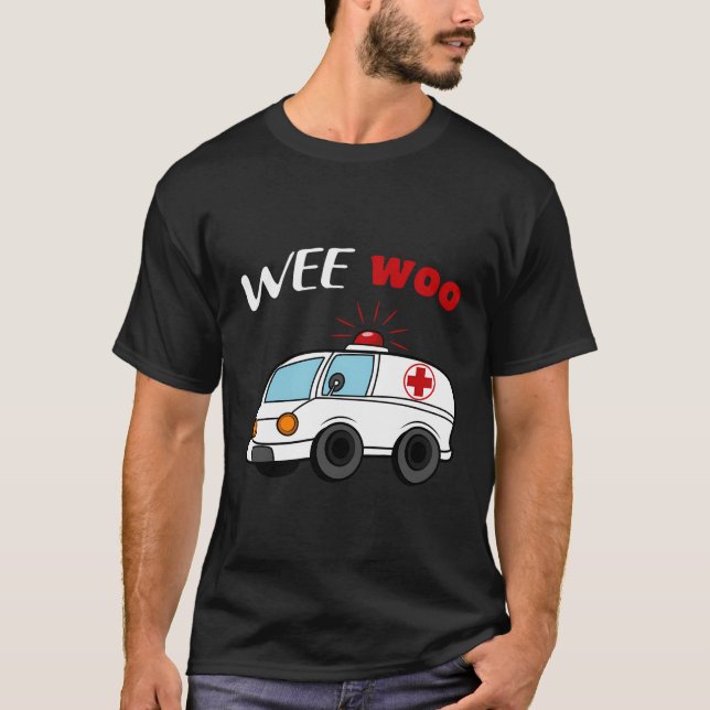 Wee Woo Firefighter eller Rescuer T Shirt (Framsida)