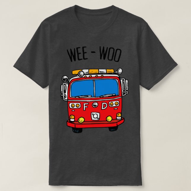Wee Woo Firefighter T Shirt (Design framsida)