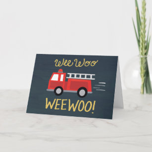 Wee Woo! Födelsedagskort för brandlastbil Kort