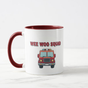 Wee Woo Squad Brandbilskopp - Barn Brandman Mugg