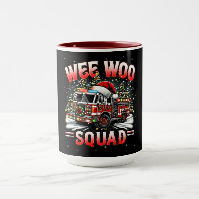 WEE WOO Squad Christmas Design with Fire Truck  Mugg (Center)
