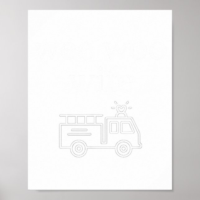 Wee Woo Wife Firefighter Suse Cute Minimalist Aest Poster (Framsidan)