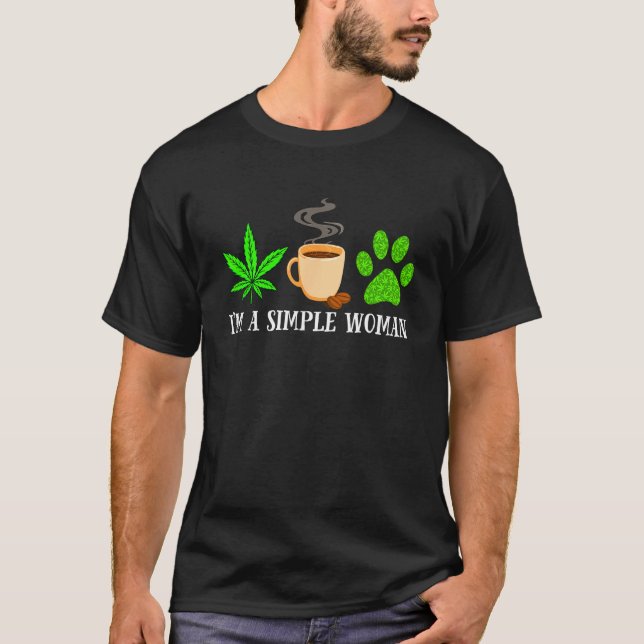 Weed Coffee Dog  Animals Fur Paw Dog Dad Mom T Shirt (Framsida)