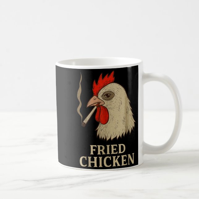 Weed Meme Funny Fried Chicken Smoking  Kaffemugg (Höger)