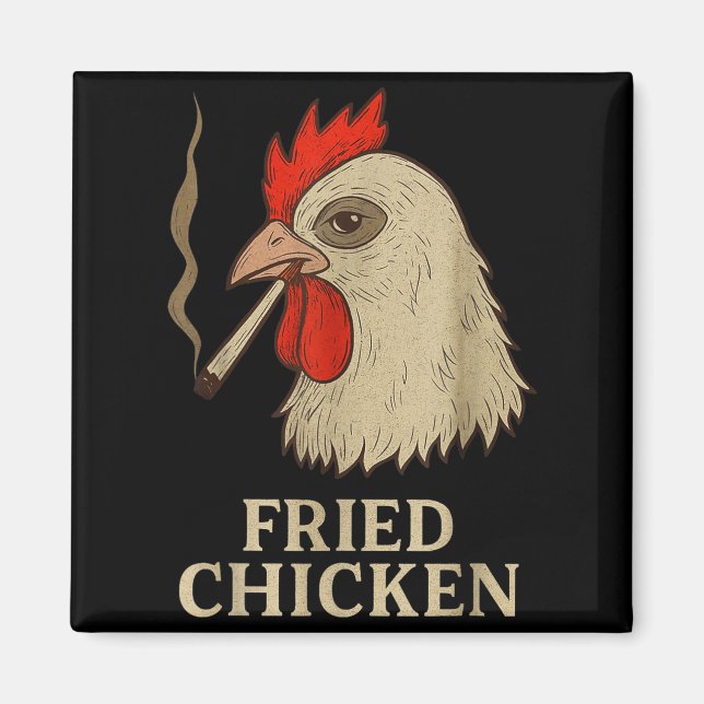 Weed Meme Funny Fried Chicken Smoking  Magnet (Framsidan)