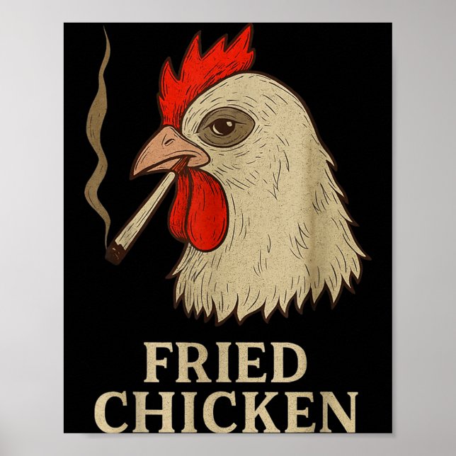 Weed Meme Funny Fried Chicken Smoking  Poster (Framsidan)