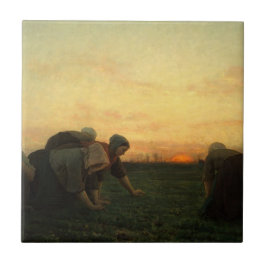 Weeders - Jules Breton 1868 Fine Art Painting Kakelplatta