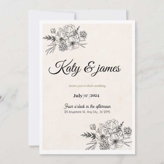 Weeding invitation  inbjudningar (Framsida)