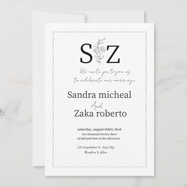 weeding invitation  inbjudningar (Framsida)