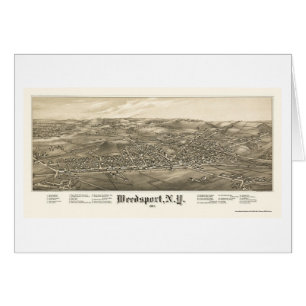 Weedsport panorama- karta för NY - 1885 Hälsningskort