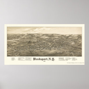 Weedsport panorama- karta för NY - 1885 Poster